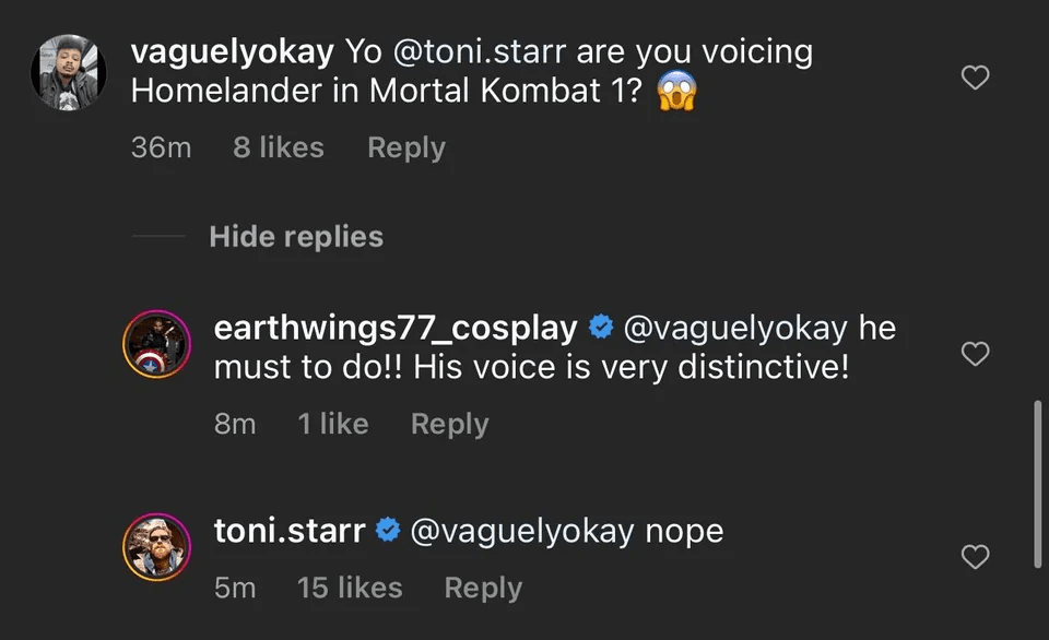 The actor's reply (Image via Reddit)