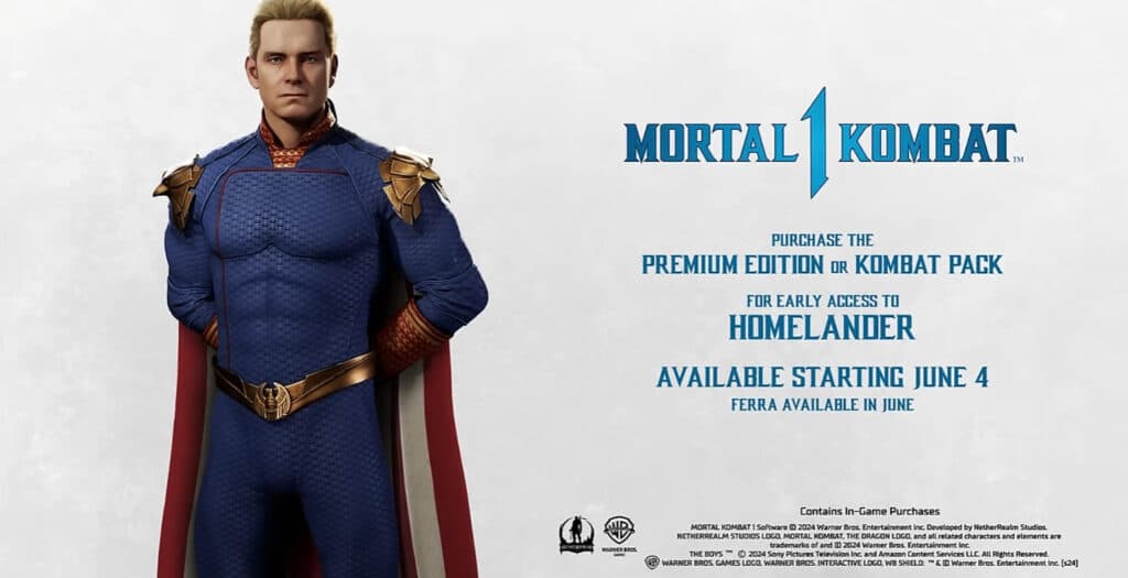 Mortal Kombat 1 Homelander release date (Image via NetherRealm Studios)