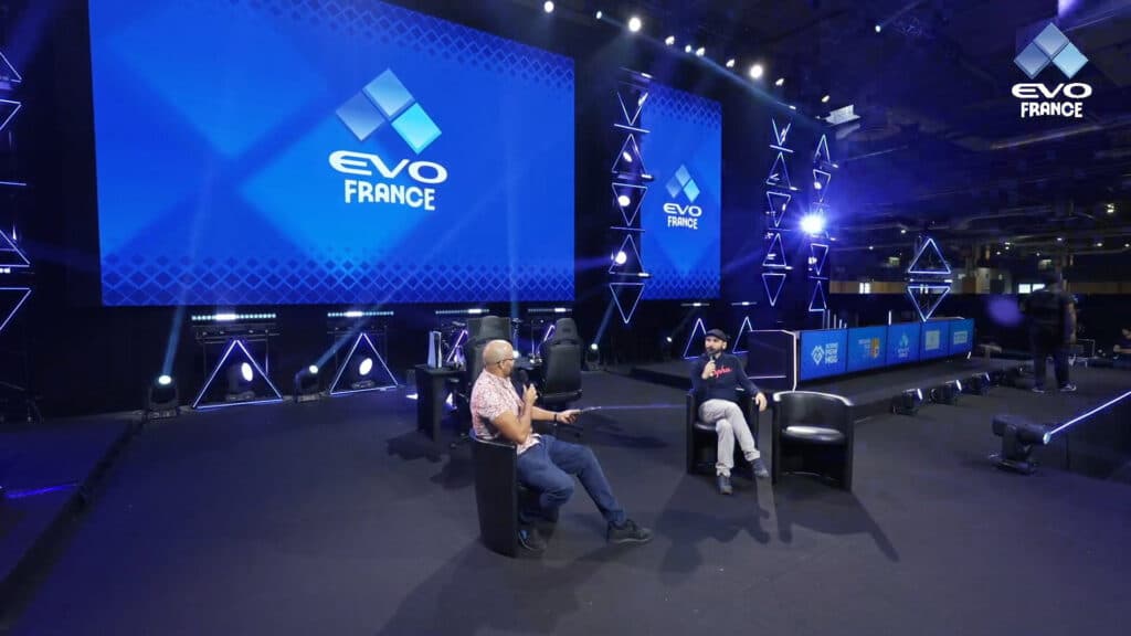 Commentator Ken Bogard at Paris Games Week (Image via Evo_France on X)