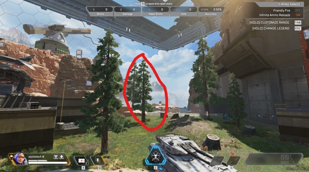 Nessie is on the far side of this tree