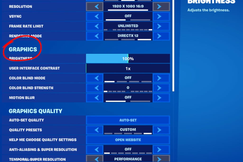 Fortnite Graphics PC Settings