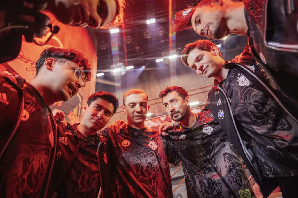 G2 Esports backstage between matches in their series against BLG (Image via Colin Young-Wolff and Riot Games)