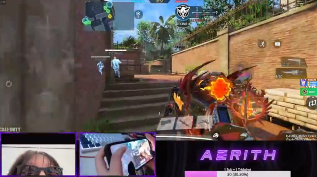 Aerith livestreaming CODM (Image via Aerith)