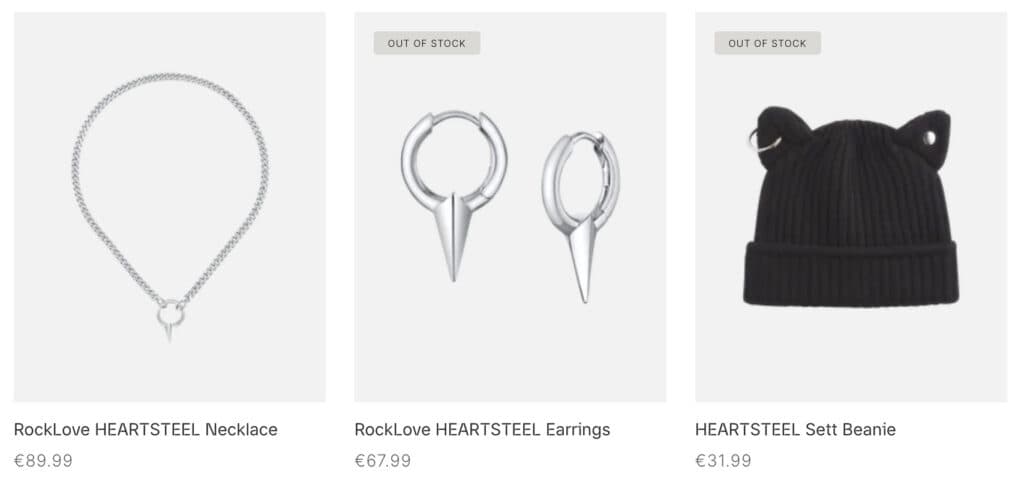 HEARTSTEEL's merch as seen in Riot's European store (Image via Riot Games)