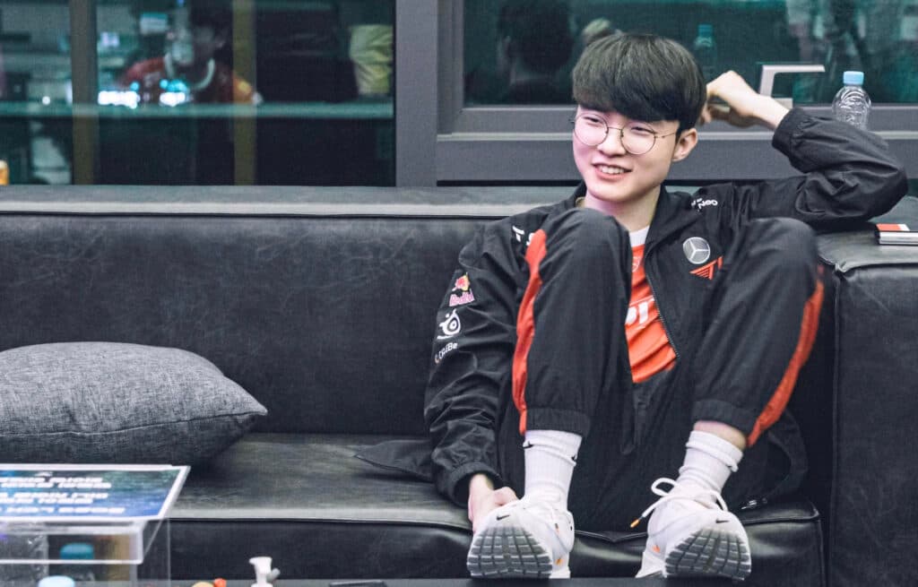 Faker backstage at LCK Summer '23 - (Image via T1LoL Twitter)