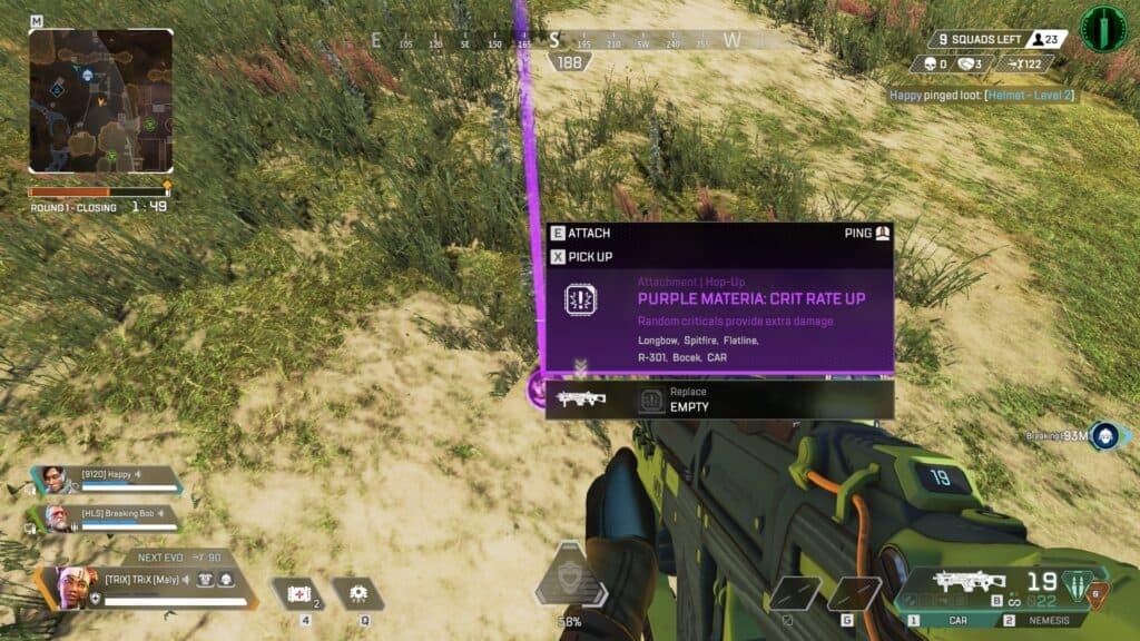 Purple Materia grants a Crit Rate increase in the FF Takeover event