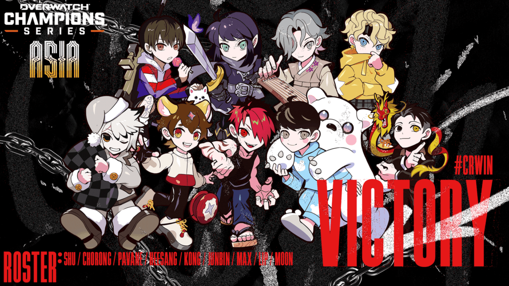 Graphic of Crazy Raccoon's Overwatch 2 team (Image via crazyraccoon406 on X)