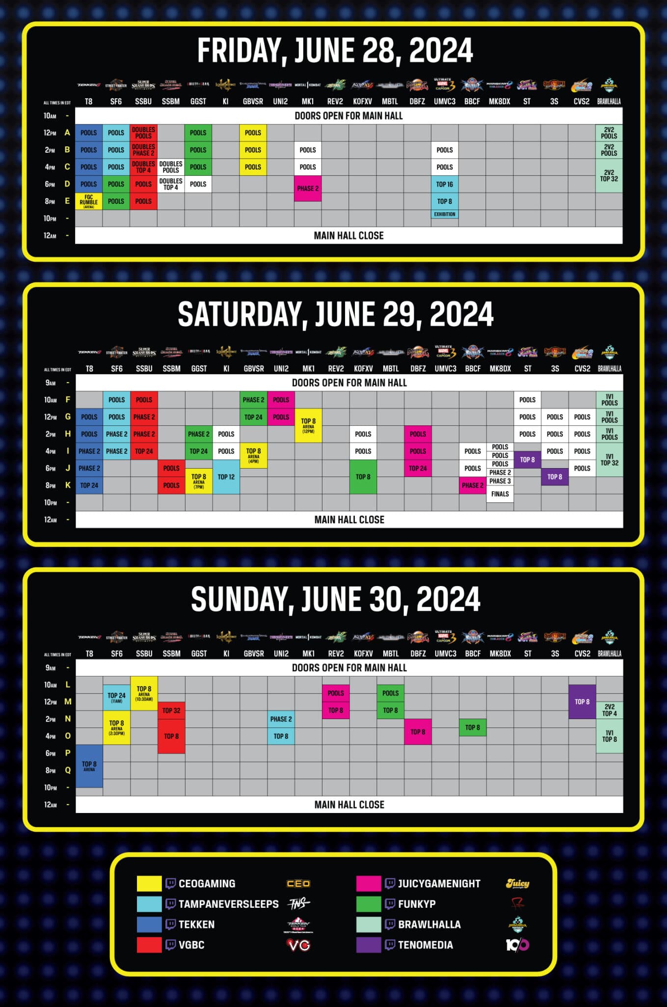 CEO 2024 full schedule
