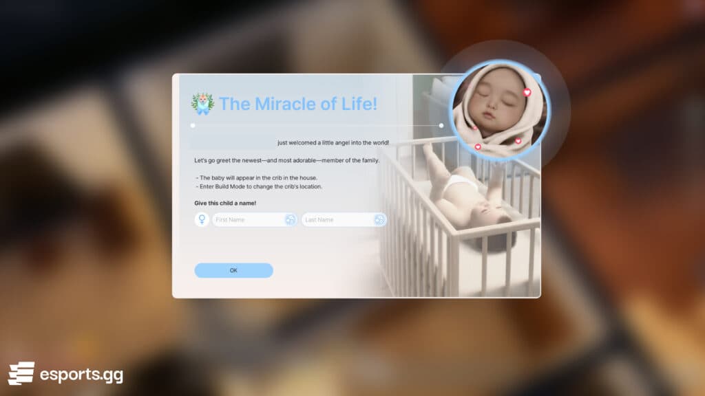 Name your child (Screenshot via esports.gg)