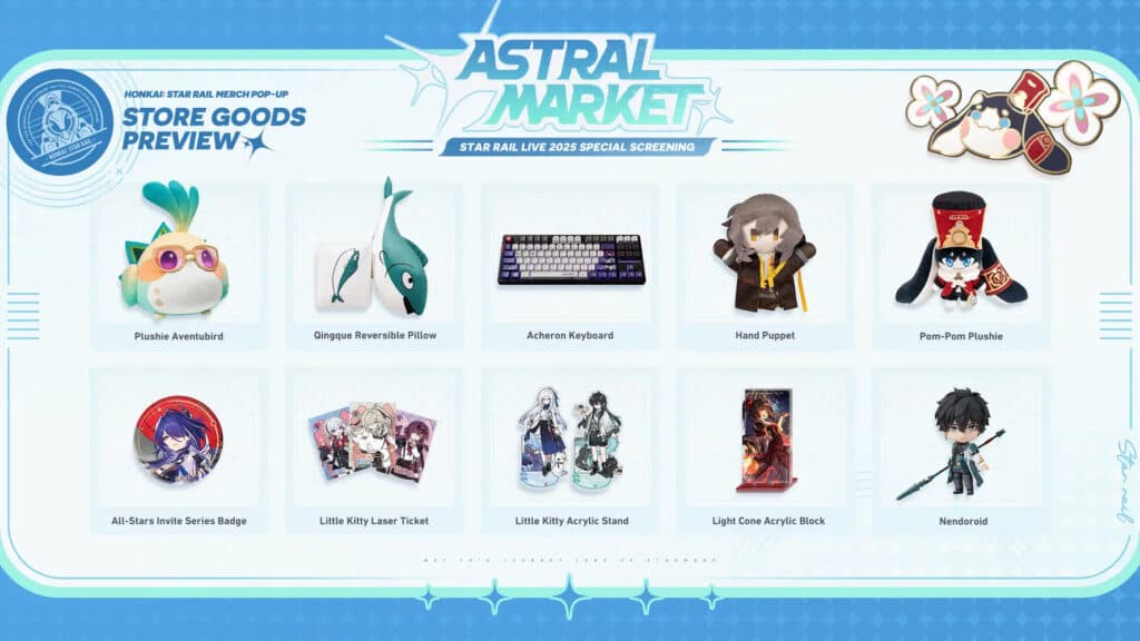 Available Honkai Star Rail merchandise (Image via HoYoverse)