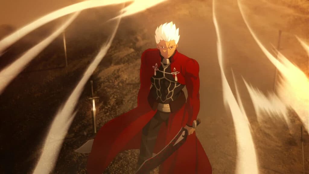 Archer (Emiya Shirou) as within the titular Unlimited Blade Works realm (Image via Ufotable)