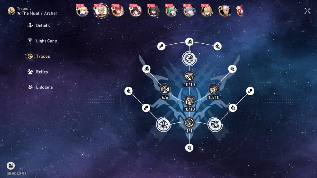 Archer Traces in HSR (Screenshot by esports.gg)