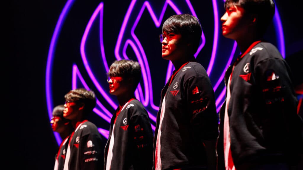 T1 lost against Gen.G by 3-2 (Photo by Liu YiCun/Riot Games)