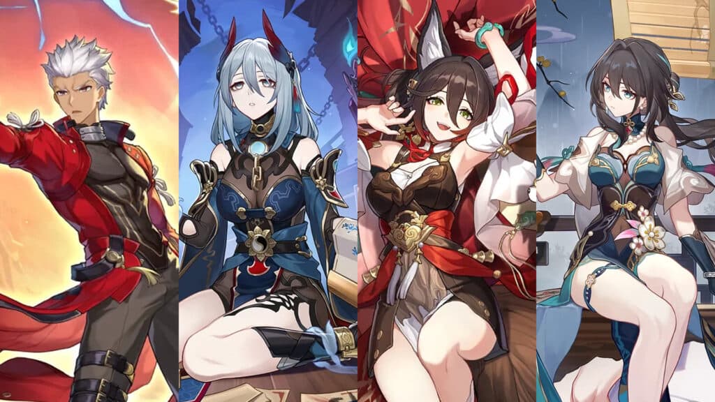 Archer's F2P team in HSR (Graphic by esports.gg)