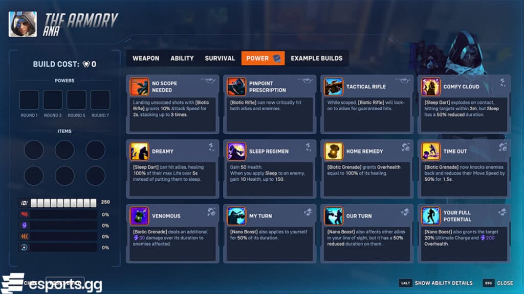 Ana's Powers in the Armory (Screenshot via esports.gg)