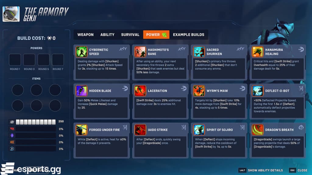 Genji's Powers in the Armory (Screenshot via esports.gg)
