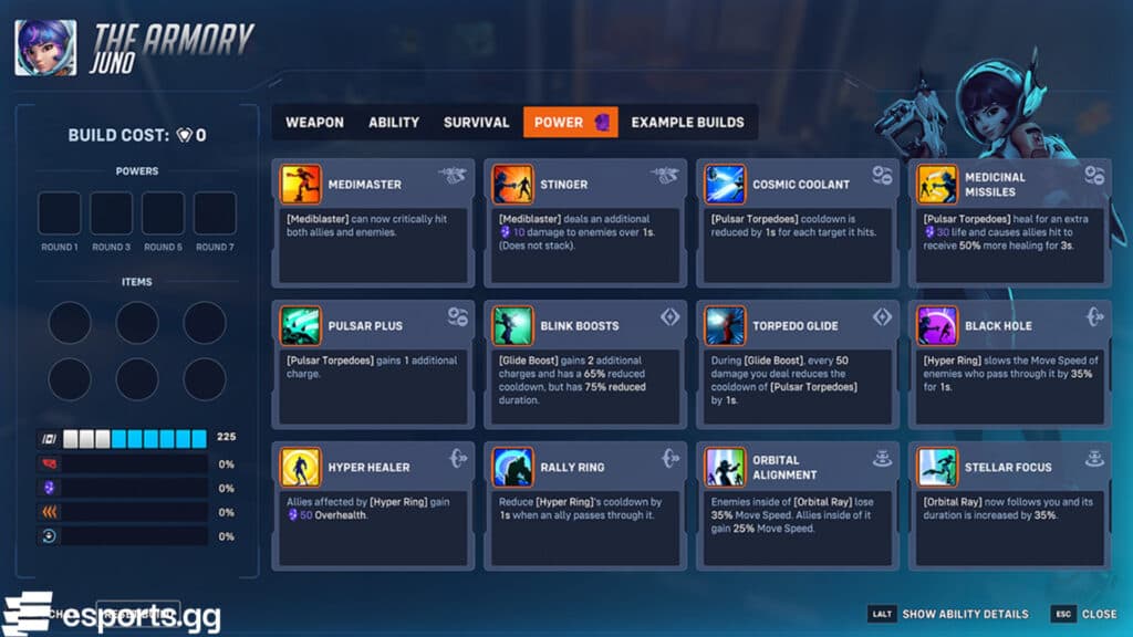 Juno's Powers in the Armory (Screenshot via esports.gg)