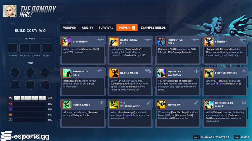 Mercy's Powers in the Armory (Screenshot via esports.gg)
