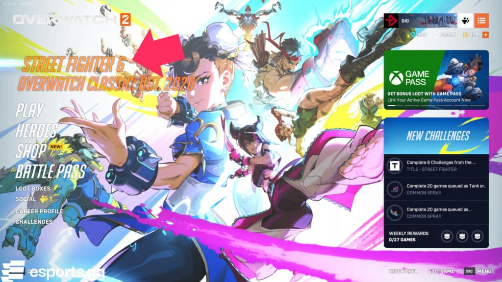 How to enter the event (Screenshot via esports.gg)