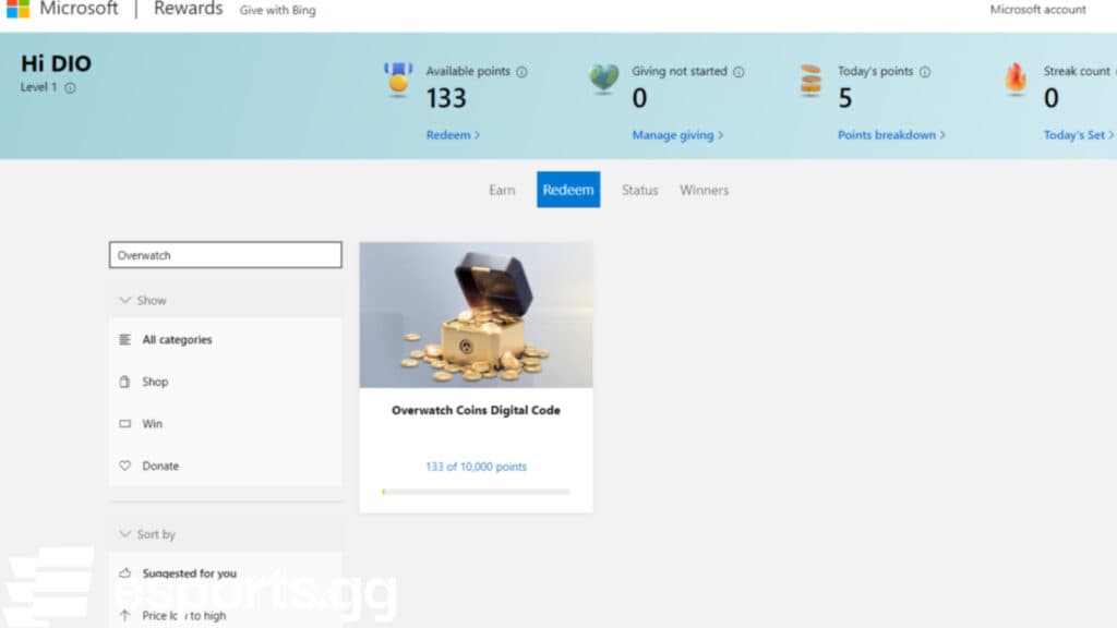How to get Overwatch Coins for free (Screenshot via esports.gg)