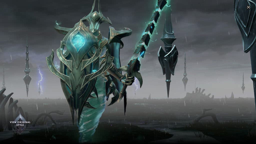 Razor's Voidstorm Asylum from the TI11 Battle Pass has an unlockable style (Image via Valve)