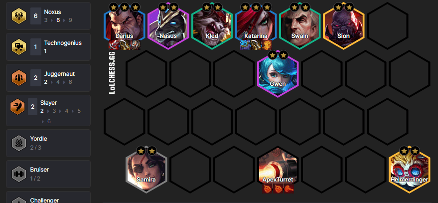 Noxus reroll late-game cap example (Image via lolchess.gg)