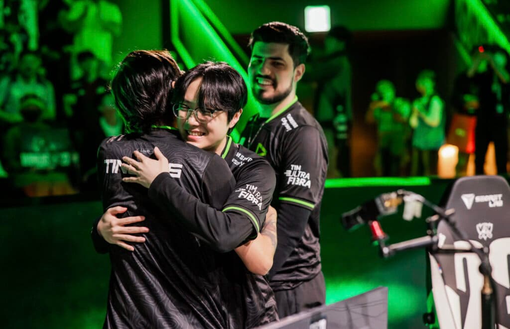 The perfect start to LOUD's Worlds run for 2023 - image via Colin Young-Wolff/Riot Games