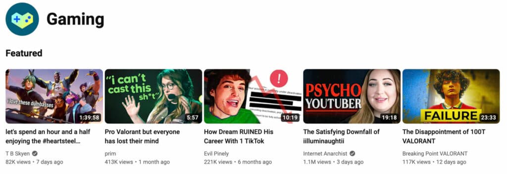 YouTube Gaming screenshot (Image via YouTube Gaming)