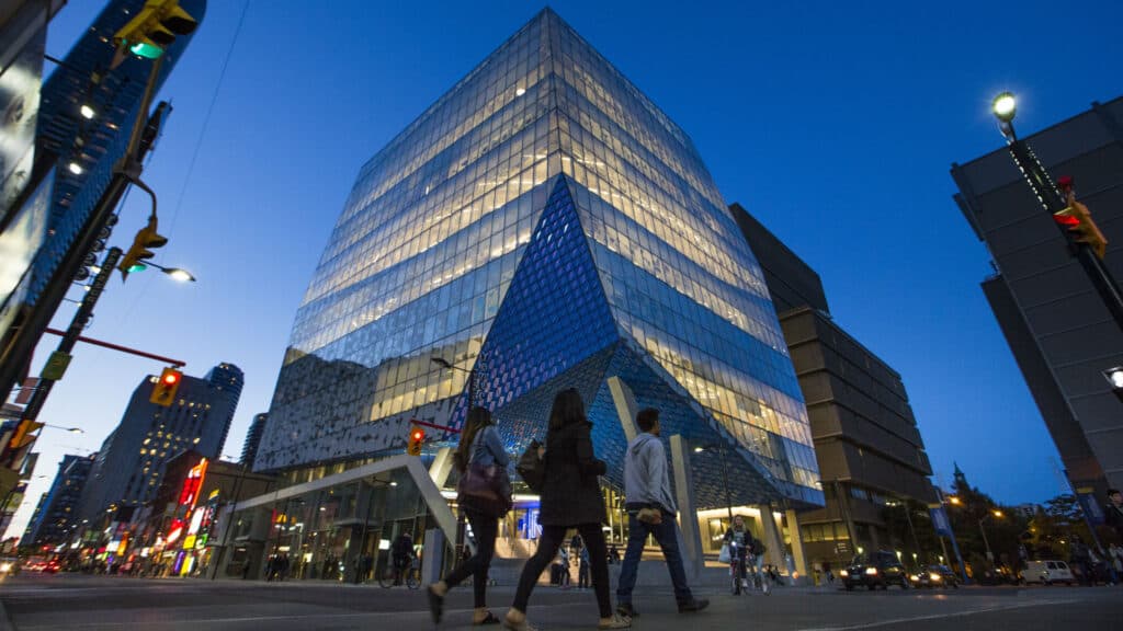 Photo of the Sheldon & Tracy Levy Student Learning Centre (Image via Toronto Metropolitan University)
