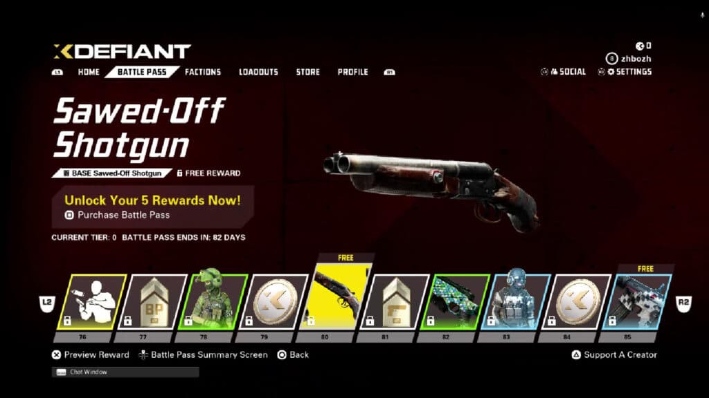 Sawed-off in XDefiant Battle Pass (image via esports.gg)