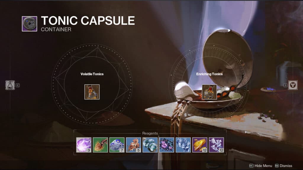 Your Tonic Capsule is where you drink and use your tonics (Image via esports.gg)