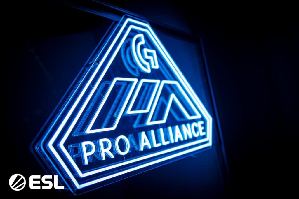 Photo of the Pro Alliance lounge sign (Image via ESL FACEIT Group | Helena Kristiansson)