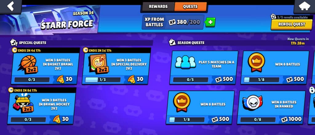 Starr Force Brawl Pass quests (Image via esports.gg)