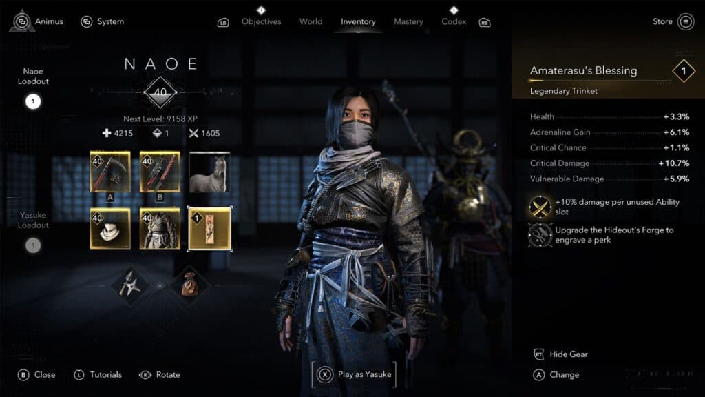 Naoe in Assassin's Creed Shadows (Image via Ubisoft)