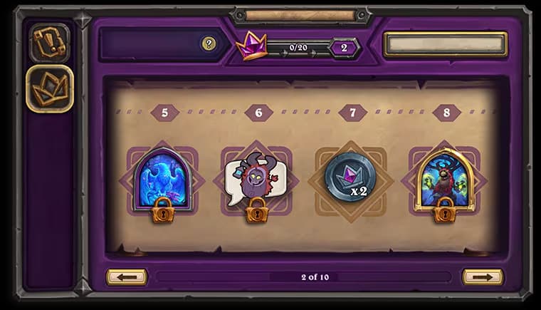 Hearthstone Battlegrounds Season 10 rewards track preview (Image via Blizzard Entertainment)