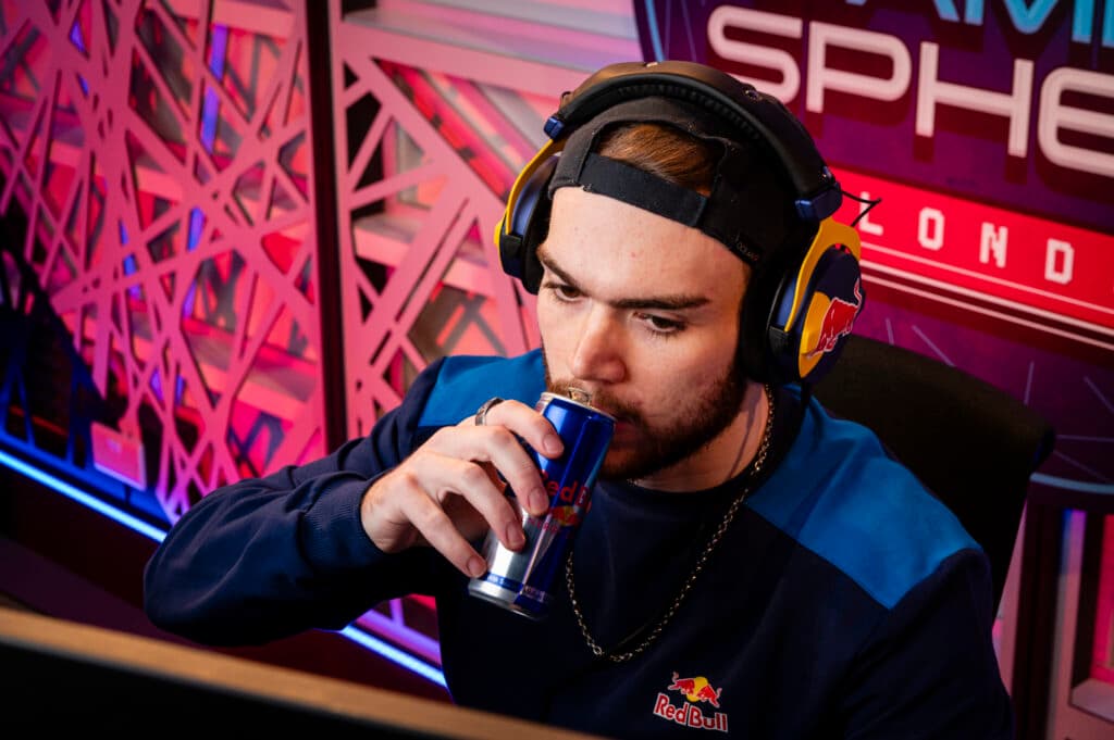 Kyle "Mongraal" Jackson signs as a Red Bull Player at the Red Bull Gaming Sphere, London, UK on 4th April 2025