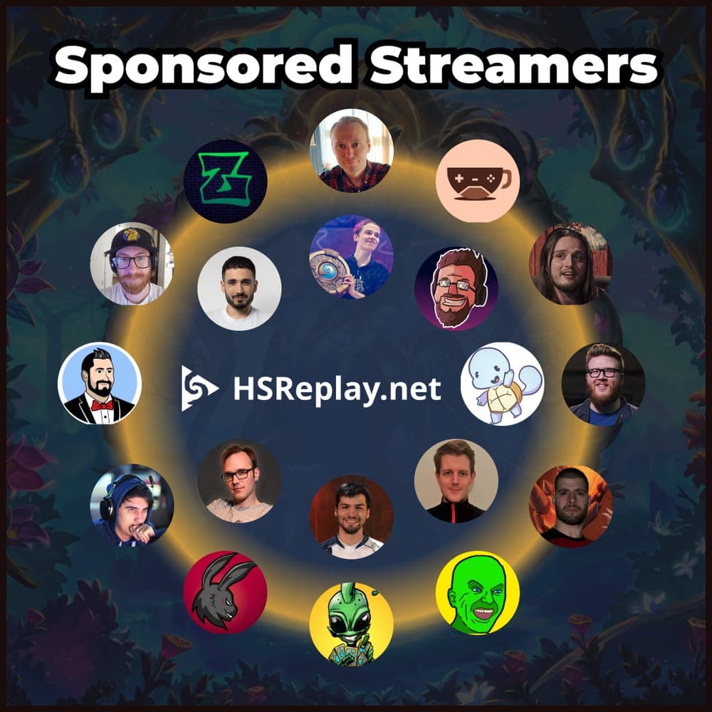 Sponsored streamers (Image via HSReplay)