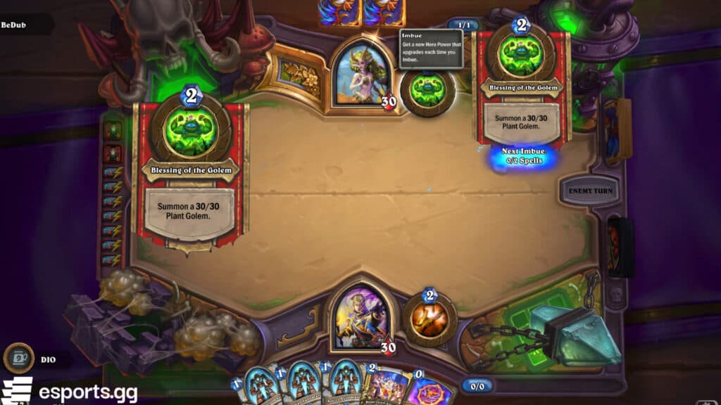 Use Innervate and Hamuul Runetotem for an easy Druid win in Hearthstone's Top 2 Tavern Brawl (Screenshot via esports.gg)