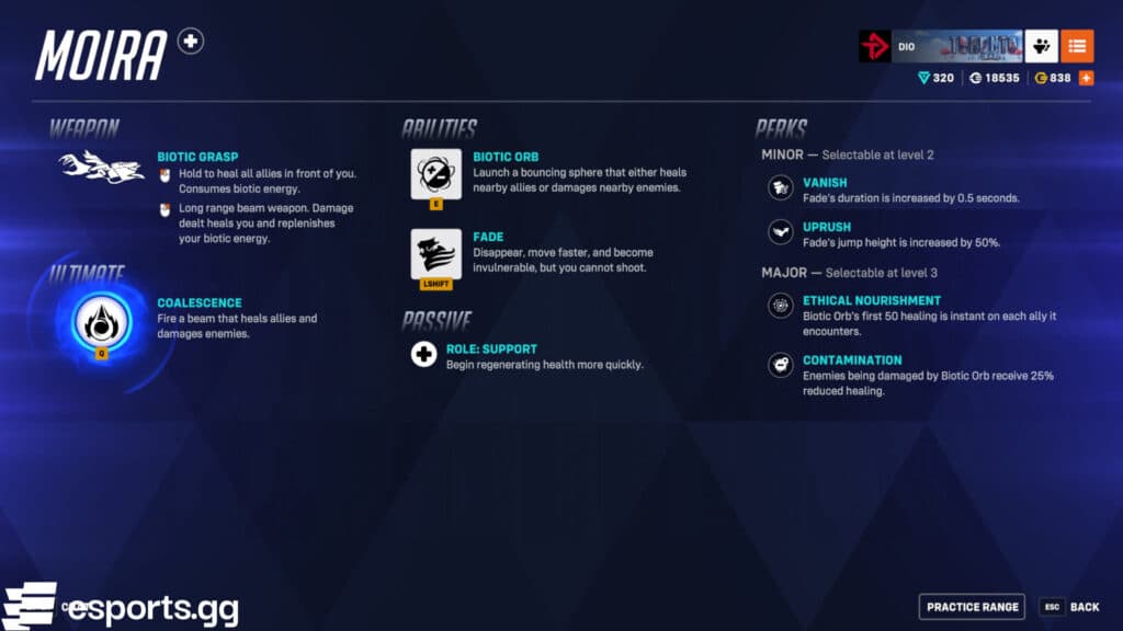 Moira's kit (Screenshot via esports.gg)