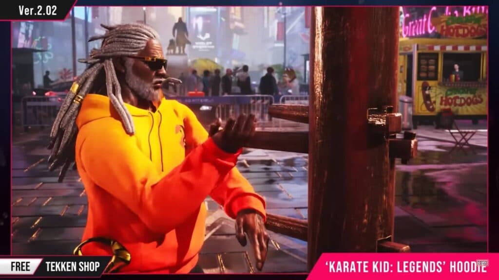 Leroy wearing a Karate Kid: Legends hoodie (Image via Bandai Namco Entertainment)