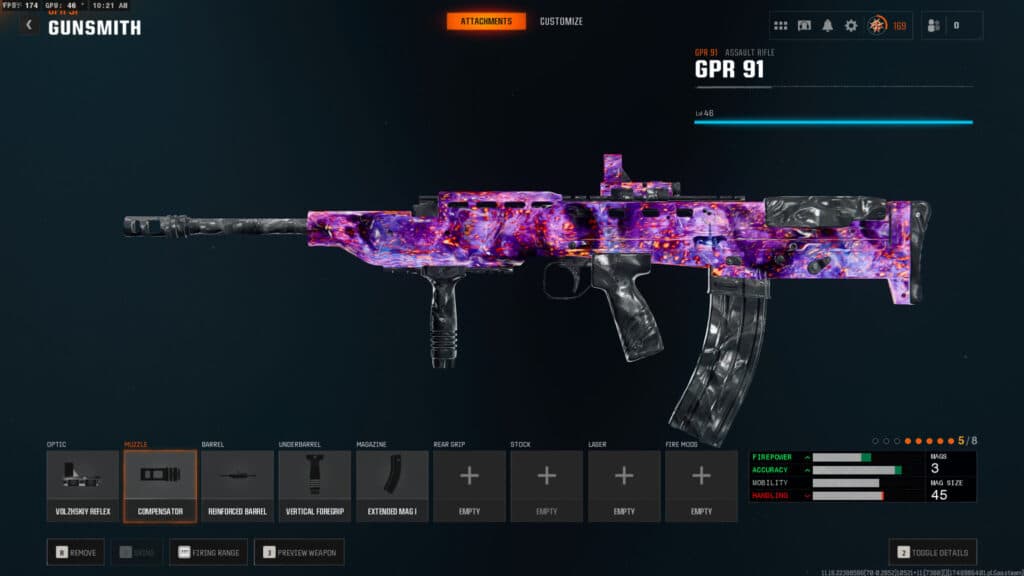 The GPR 91 loadout in Warzone. Screenshot by esports.gg