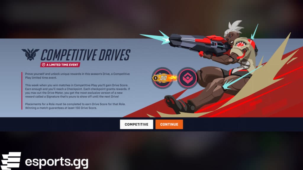 Overwatch 2 Competitive Drives information (Screenshot via esports.gg)