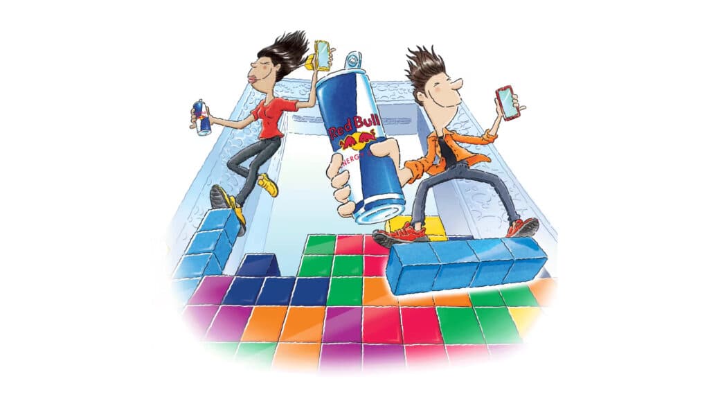 Red Bull x Tetris artwork (Image via Red Bull)