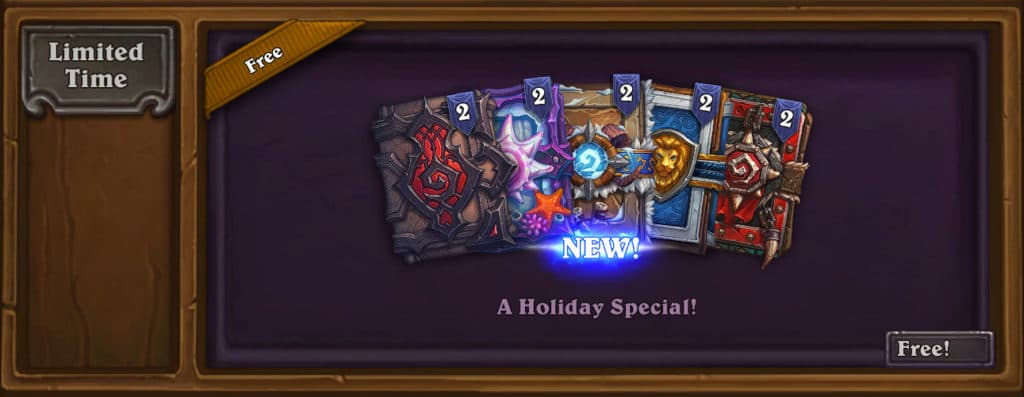 10 Hearthstone Winter Veil FREE packs, as seen in the in-game shop<br>Image via esports.gg